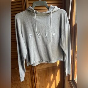 ZYIA Women's Light Gray Hooded Sweatshirt